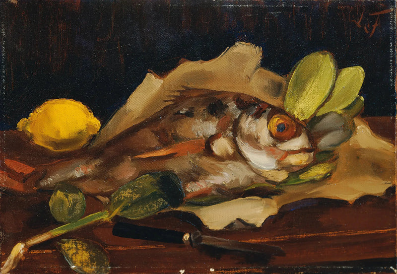 Fischstillleben mit Zitrone - Henri Le Fauconnier