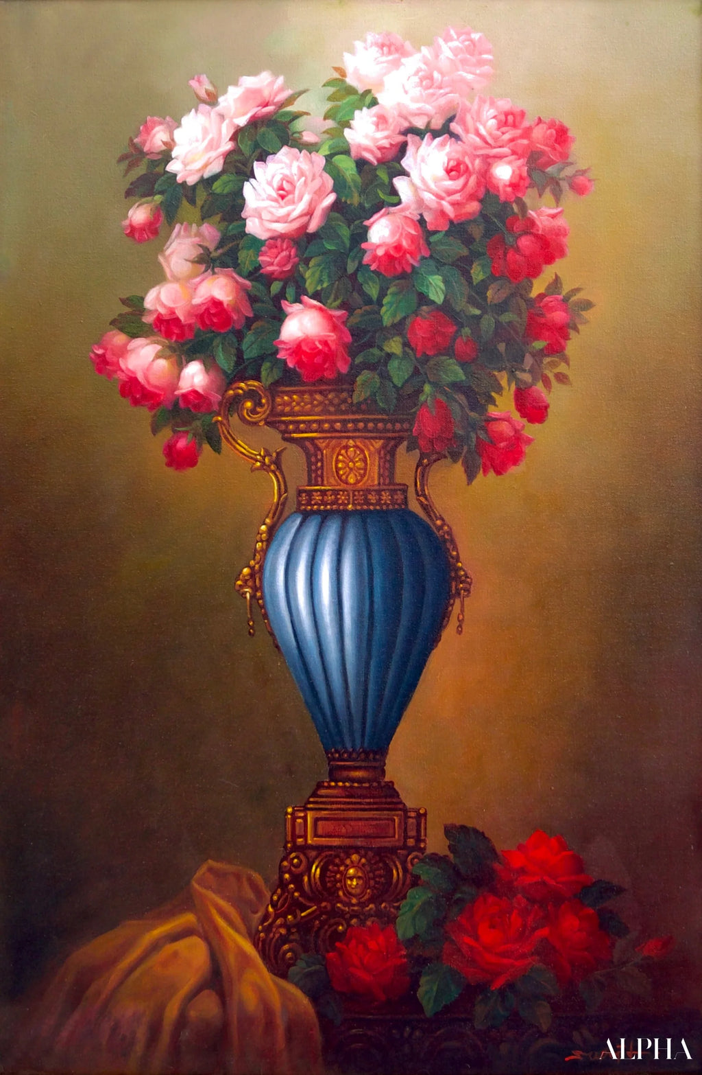 Flowers in an Antique Vase - Supoj | 60 x 90 cm Reproductions de tableaux à la peinture à l’huile