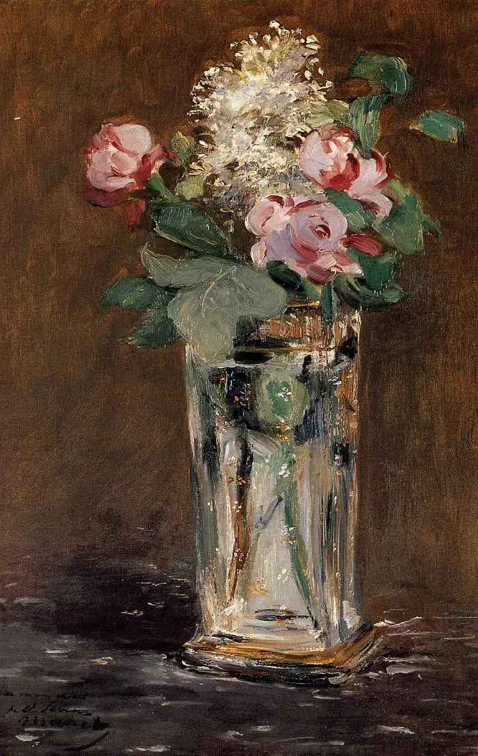 Fleurs dans un vase de cristal - Édouard Manet