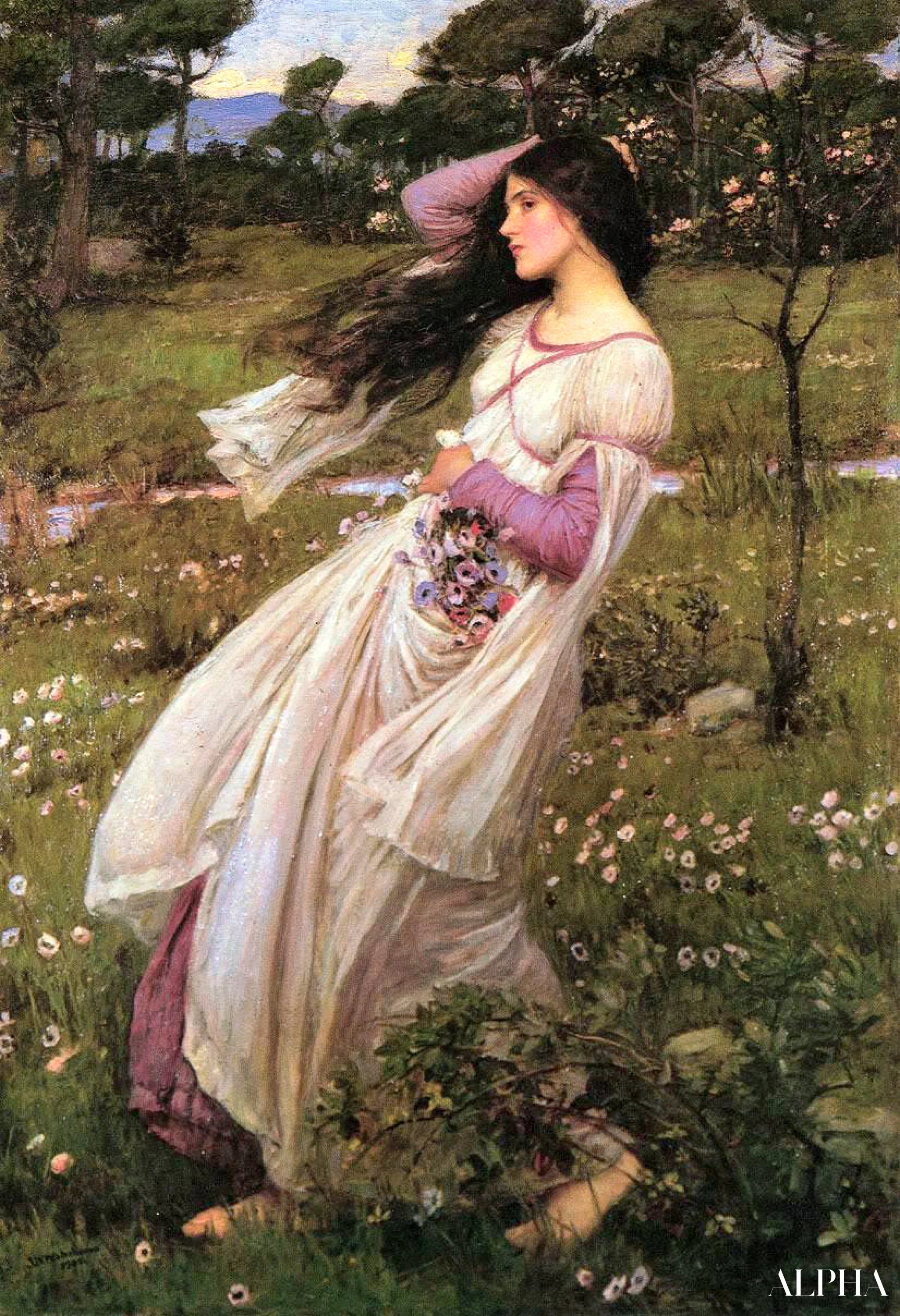 Reproduction du tableau « Fleurs des vents - John William Waterhouse » par Alpha Reproduction en peinture à l’huile