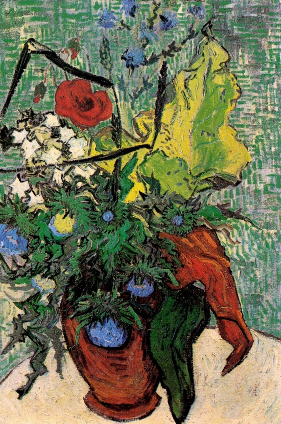 Fleurs sauvages et chardons dans un vase – Vincent van Gogh
