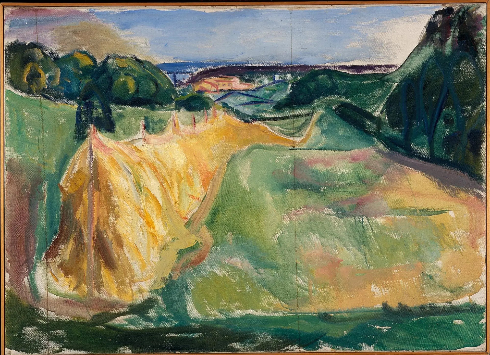 Foin séchant - Edvard Munch image 1 copie peinte à la main à l’huile