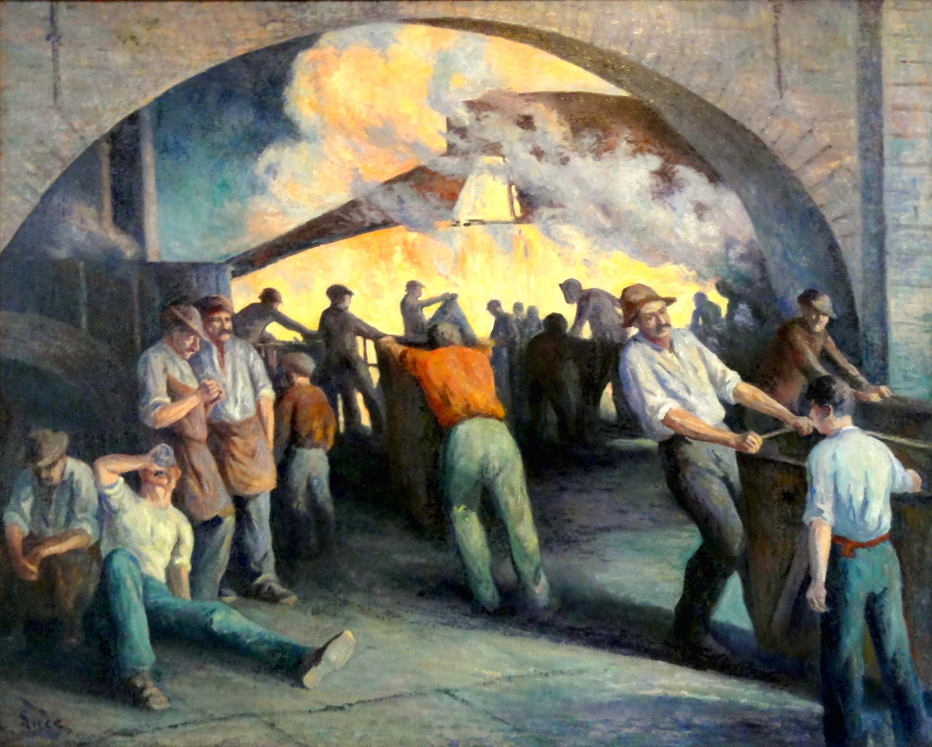 Fonderie à Charleroi, la coulée - Maximilien Luce