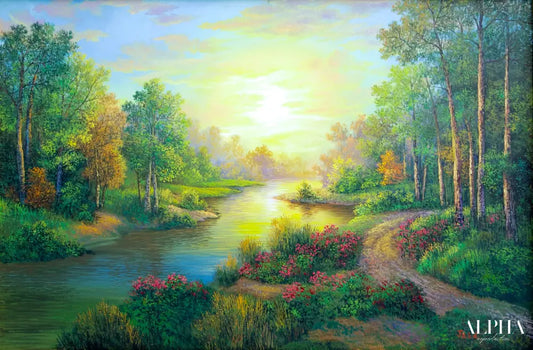 Forest and Rivers - Jeed | 90 x 60 cm Reproductions de tableaux à la peinture à l’huile