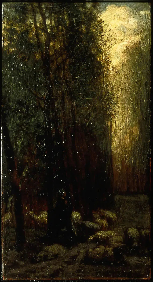 Forêt avec bergère et moutons - Jean-François Millet