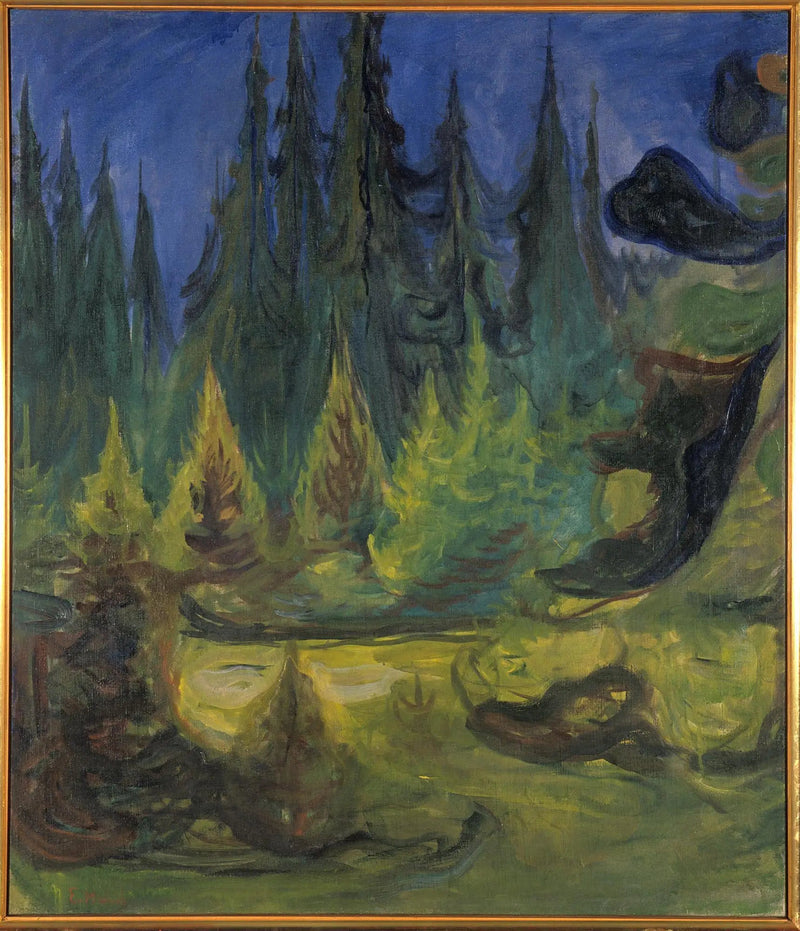forêt d'épicéas - Edvard Munch
