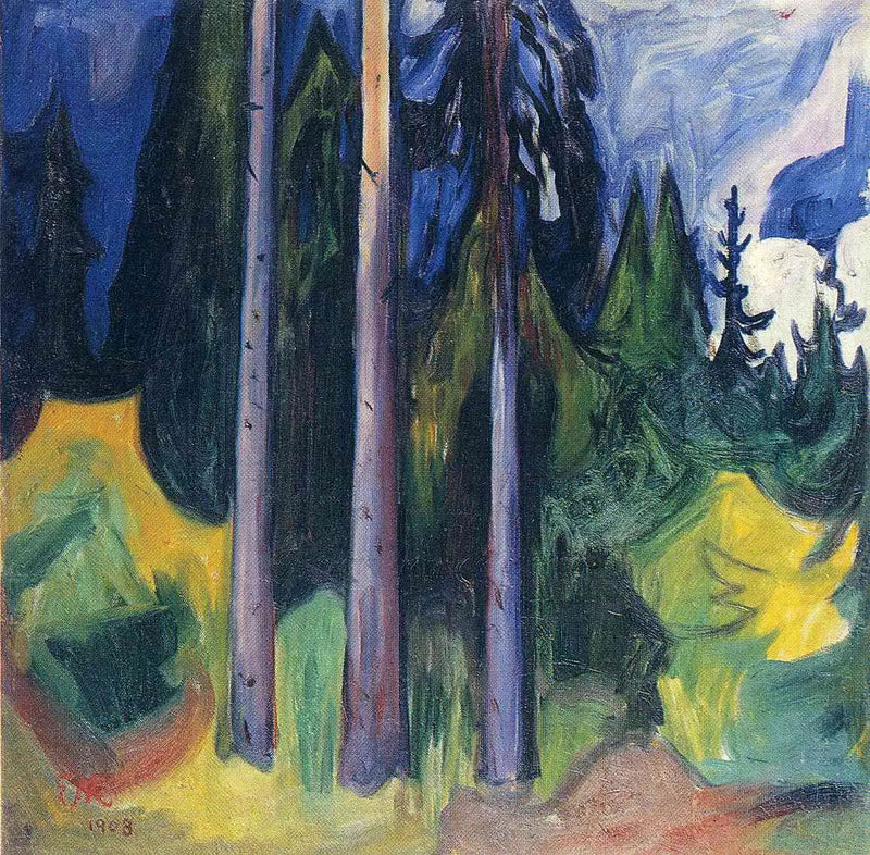 forêt d'épicéas - Edvard Munch