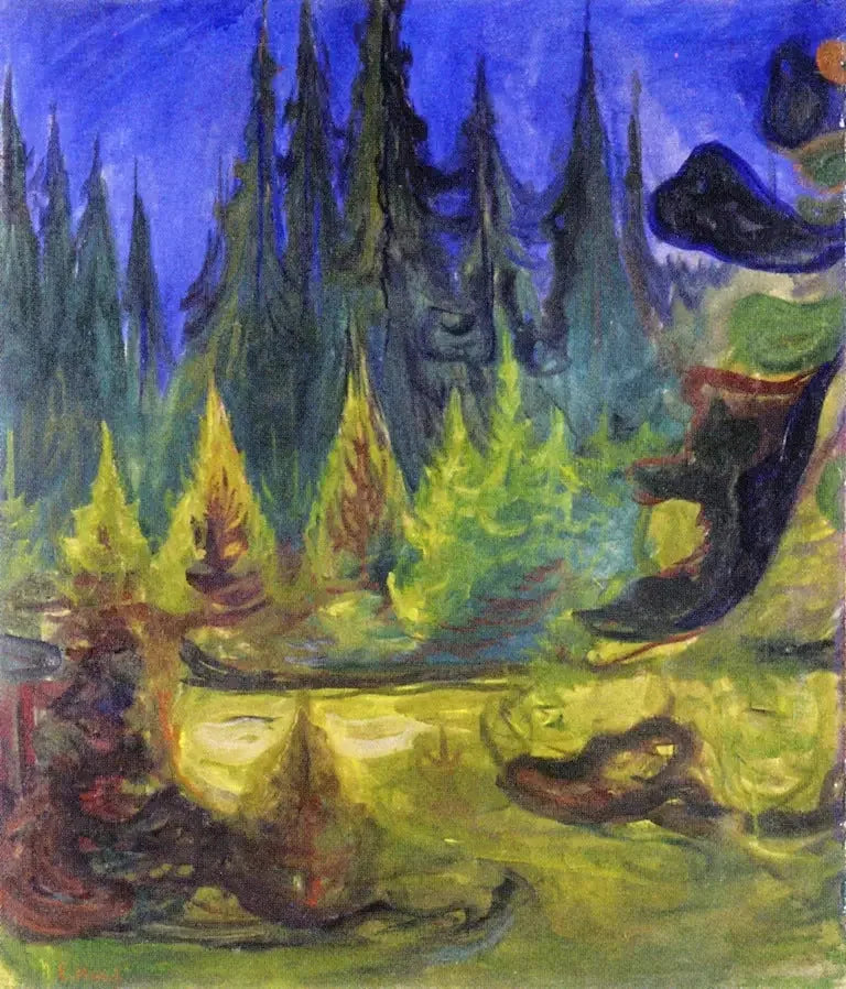 forêt d'épicéas - Edvard Munch