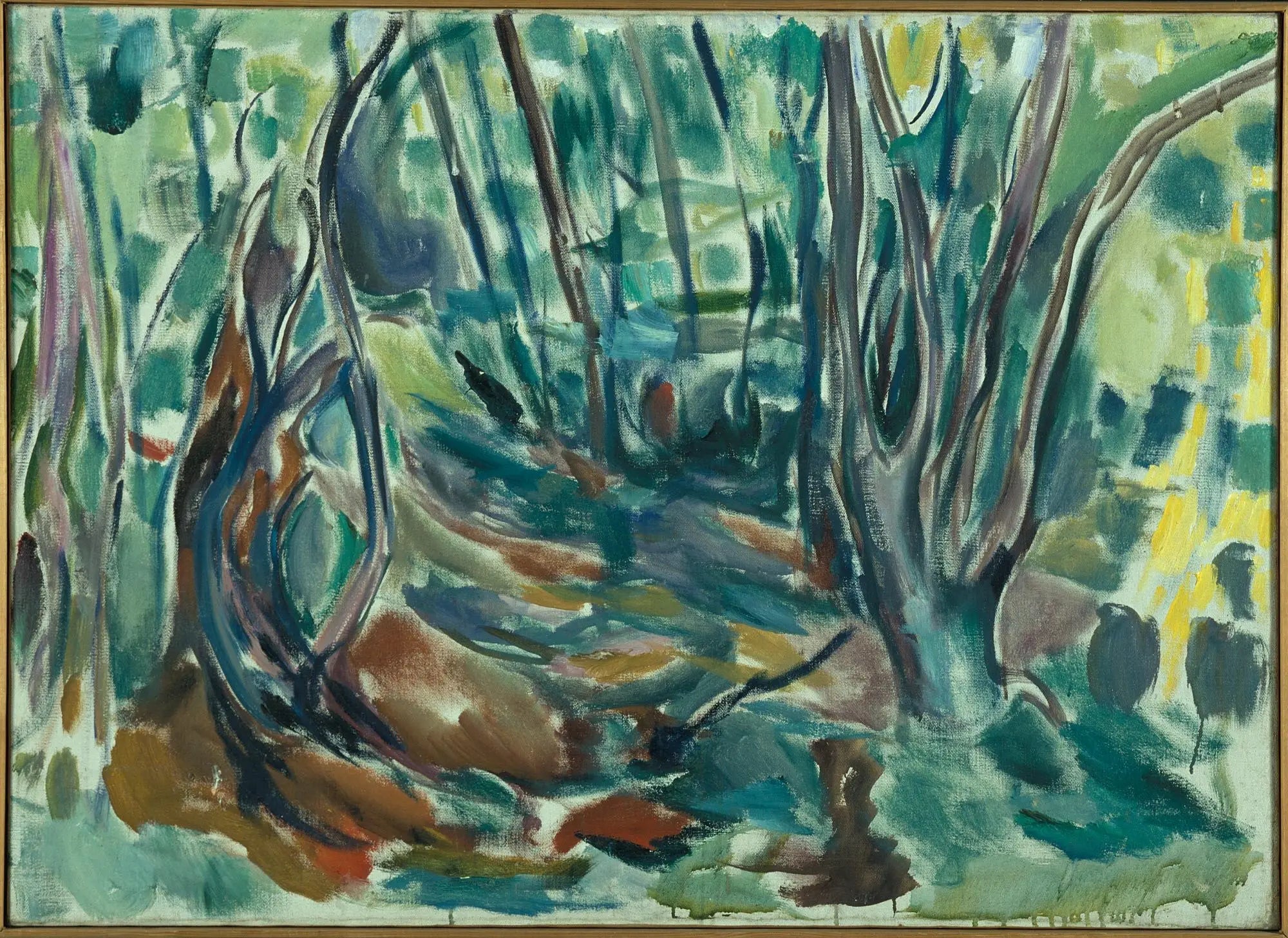 forêt d'ormes en été - Edvard Munch image 1 copie peinte à la main à l’huile