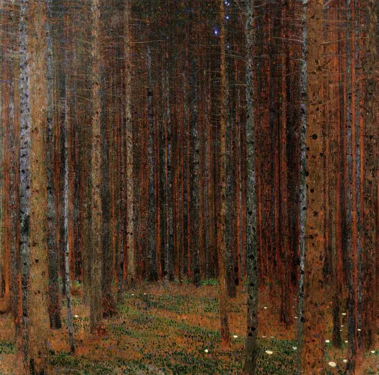 Reproduction du tableau « Forêt de sapins I - Gustav Klimt » par Alpha Reproduction en peinture à l’huile