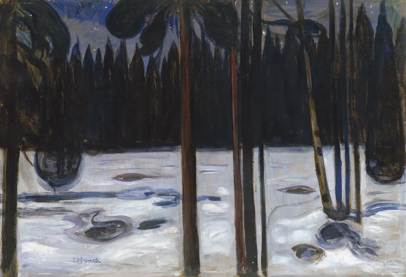 forêt d'hiver - Edvard Munch