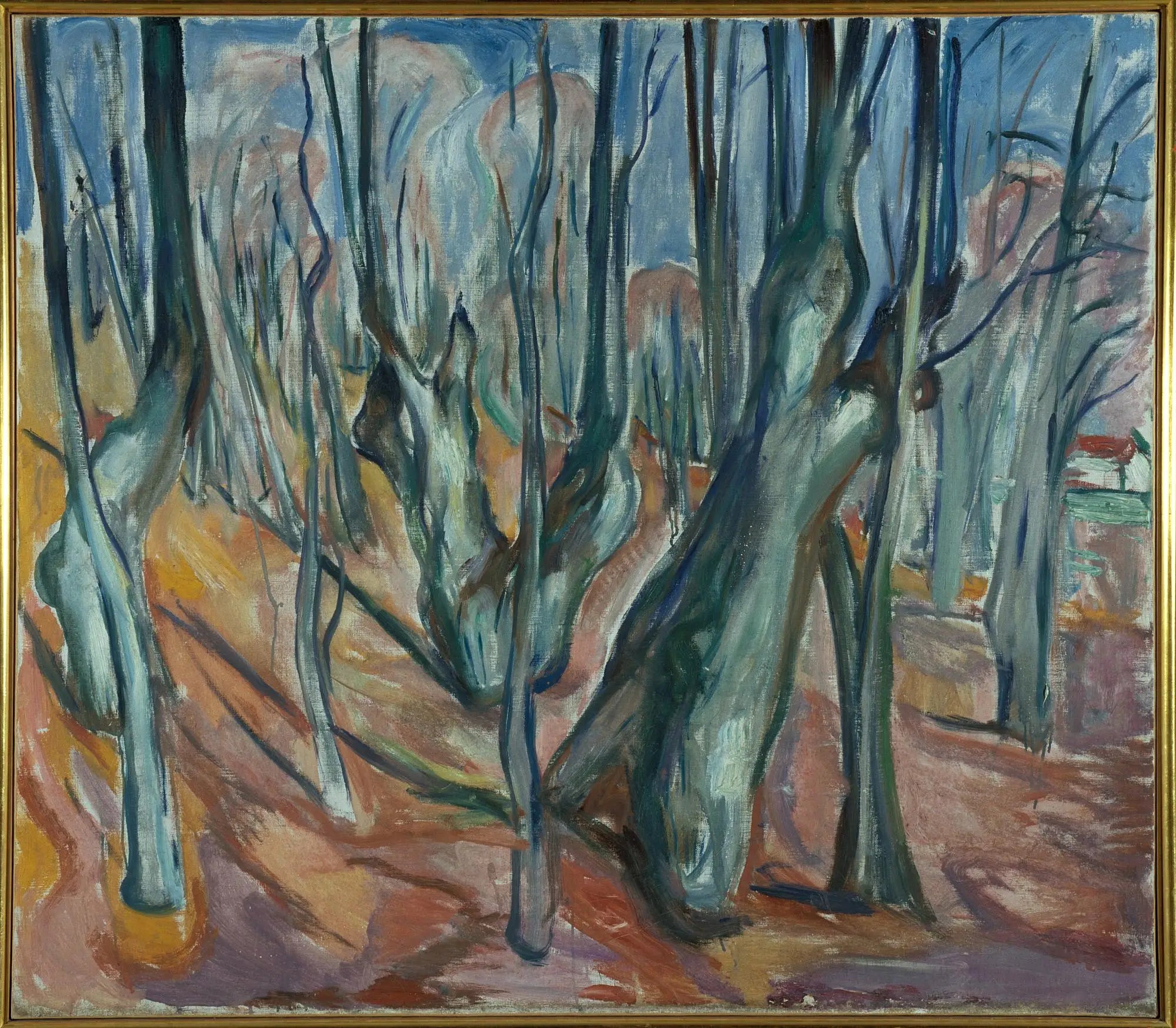 Reproduction du tableau « forêt d'ormes au printemps - Edvard Munch » par Alpha Reproduction en peinture à l’huile