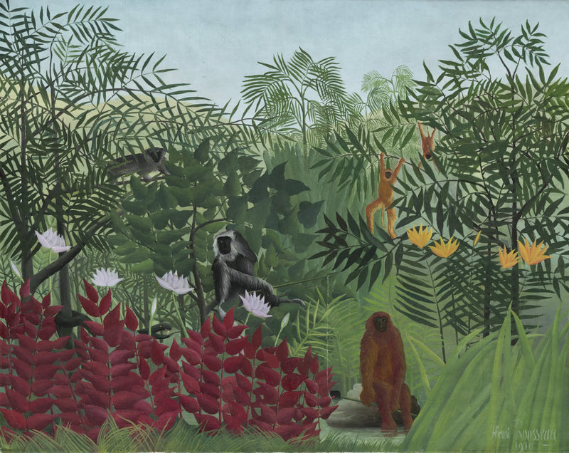 Forêt tropicale avec singes - Henri Rousseau