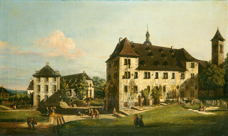 La forteresse de Königstein : cour avec le Magdalenenburg - Bernardo Bellotto