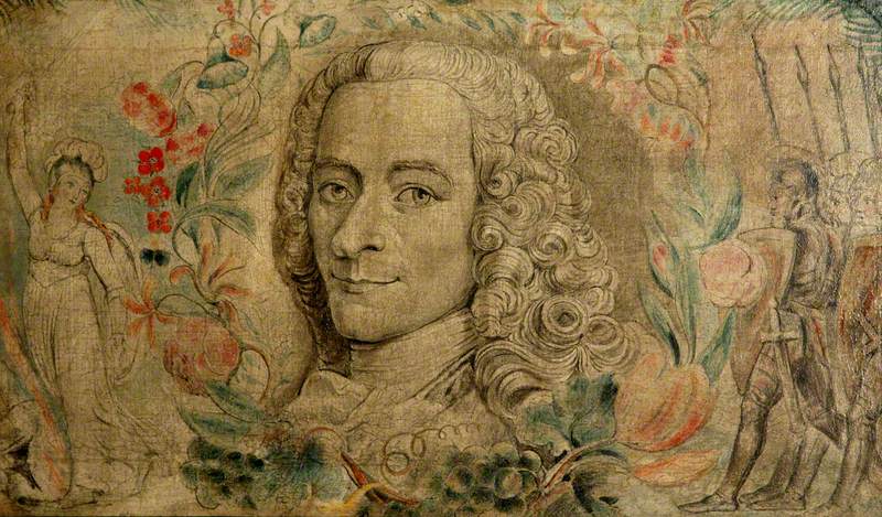 François Marie Arouet de Voltaire (1694-1778) - William Blake image 1 copie peinte à la main à l’huile