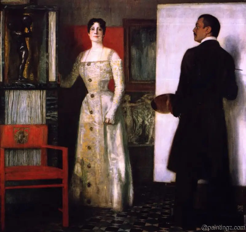 Franz et Mary coincés dans le studio - Franz Von Stuck