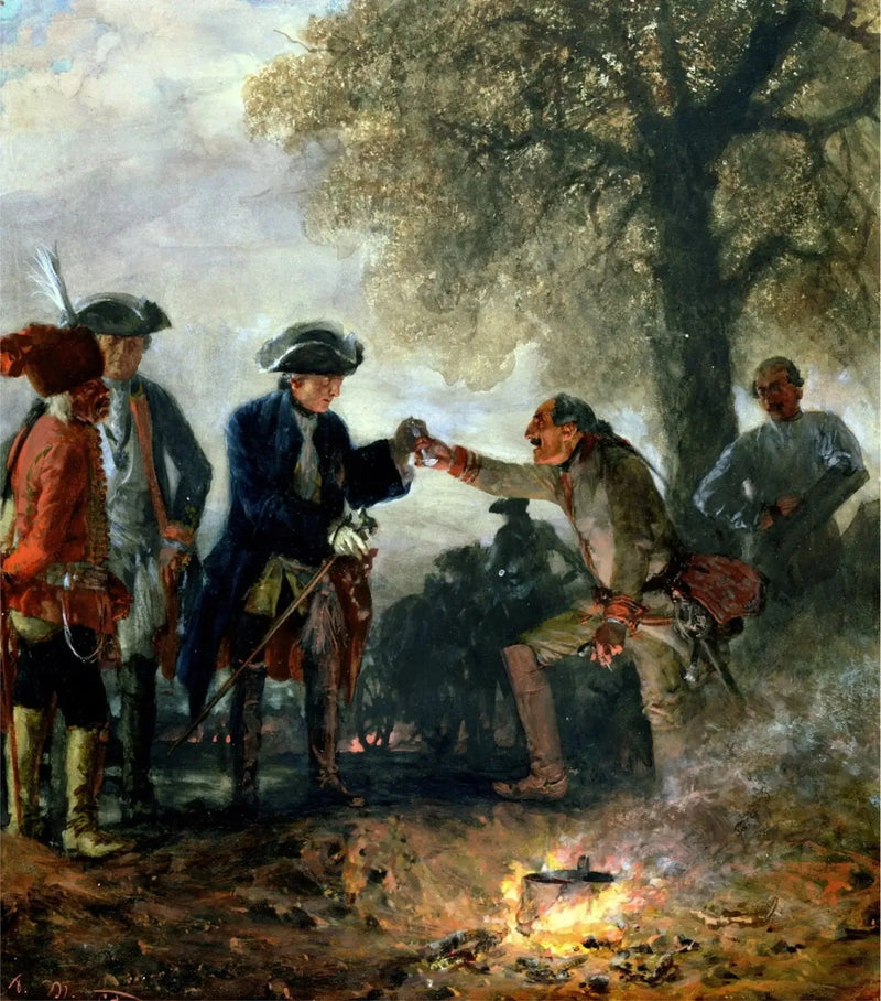 Frédéric le Grand avec Zieten au camp - Adolph von Menzel