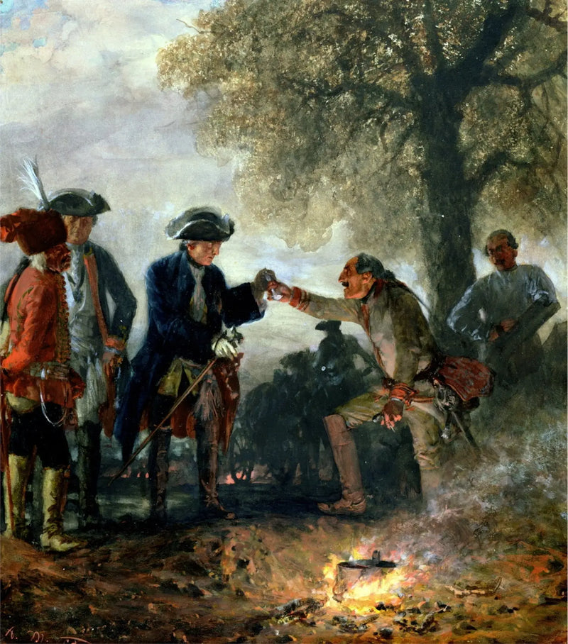 Frédéric le Grand avec Zieten au camp - Adolph von Menzel