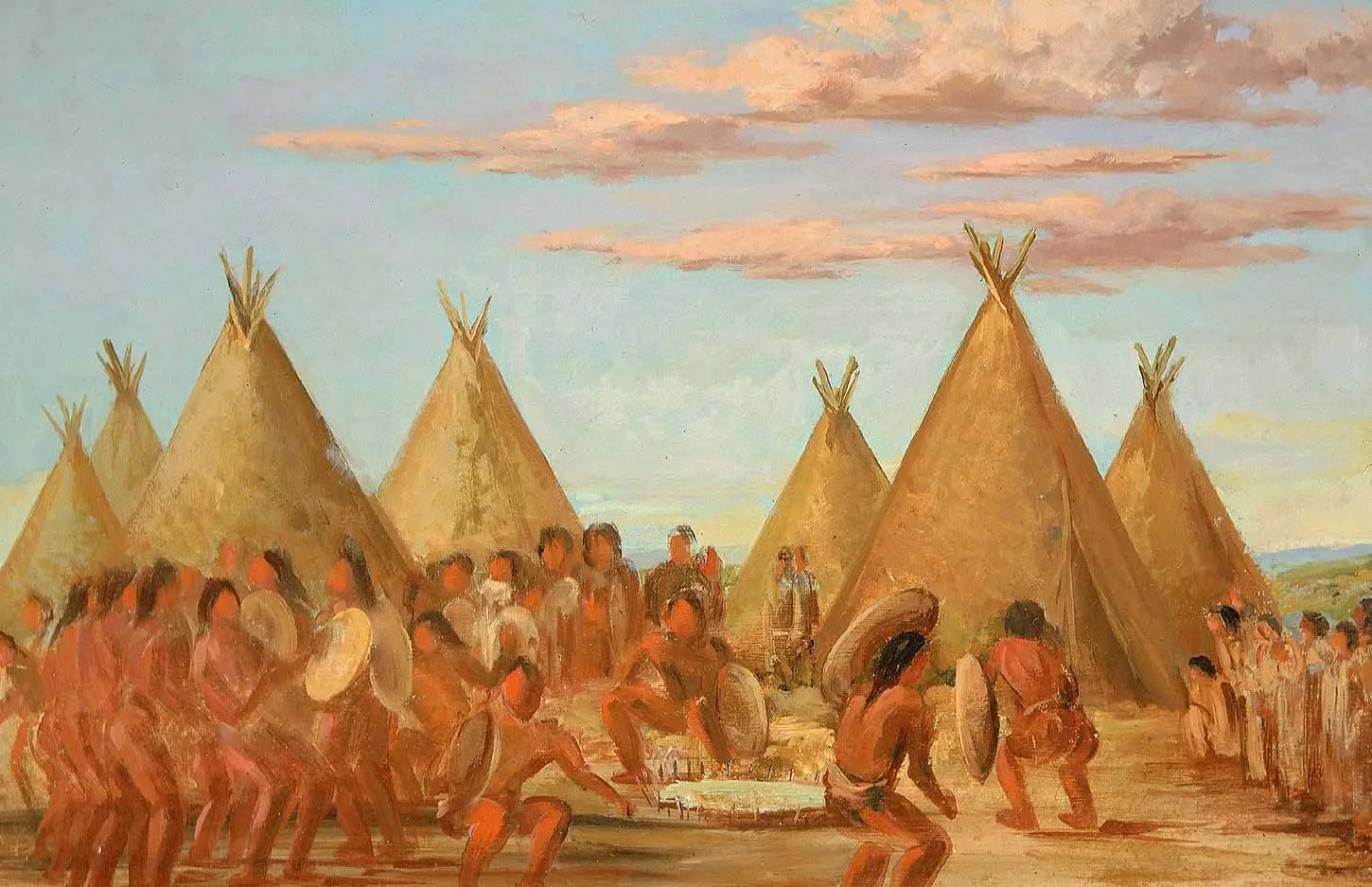 Fumer le bouclier - George Catlin - Alpha Reproduction