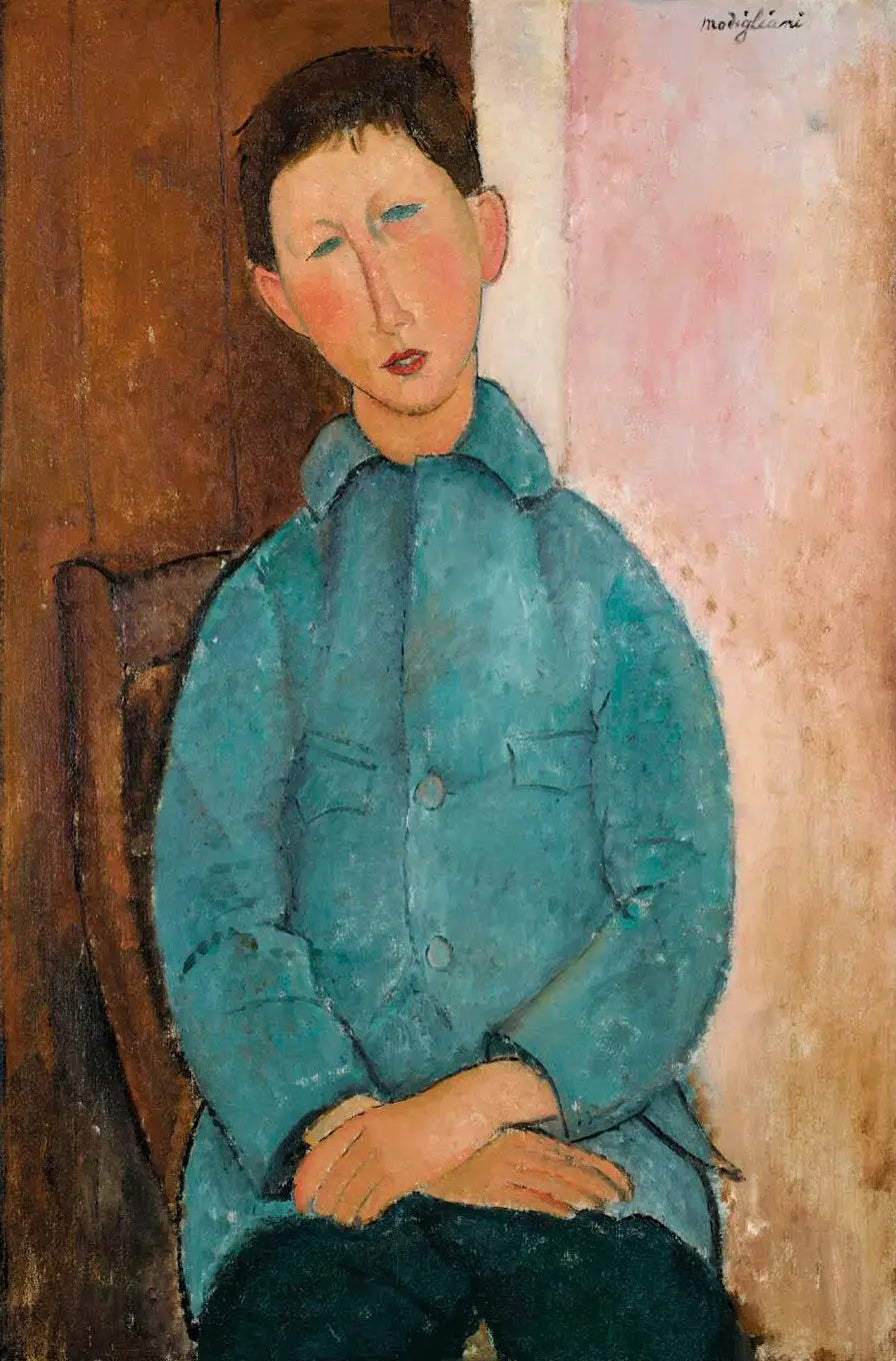 Garçon à la Veste Bleue - Amedeo Modigliani image 1 reproduction réalisée par Alpha Reproduction