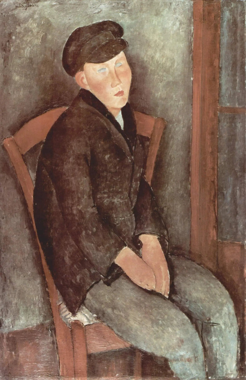 Garçon assis avec une casquette - Amedeo Modigliani