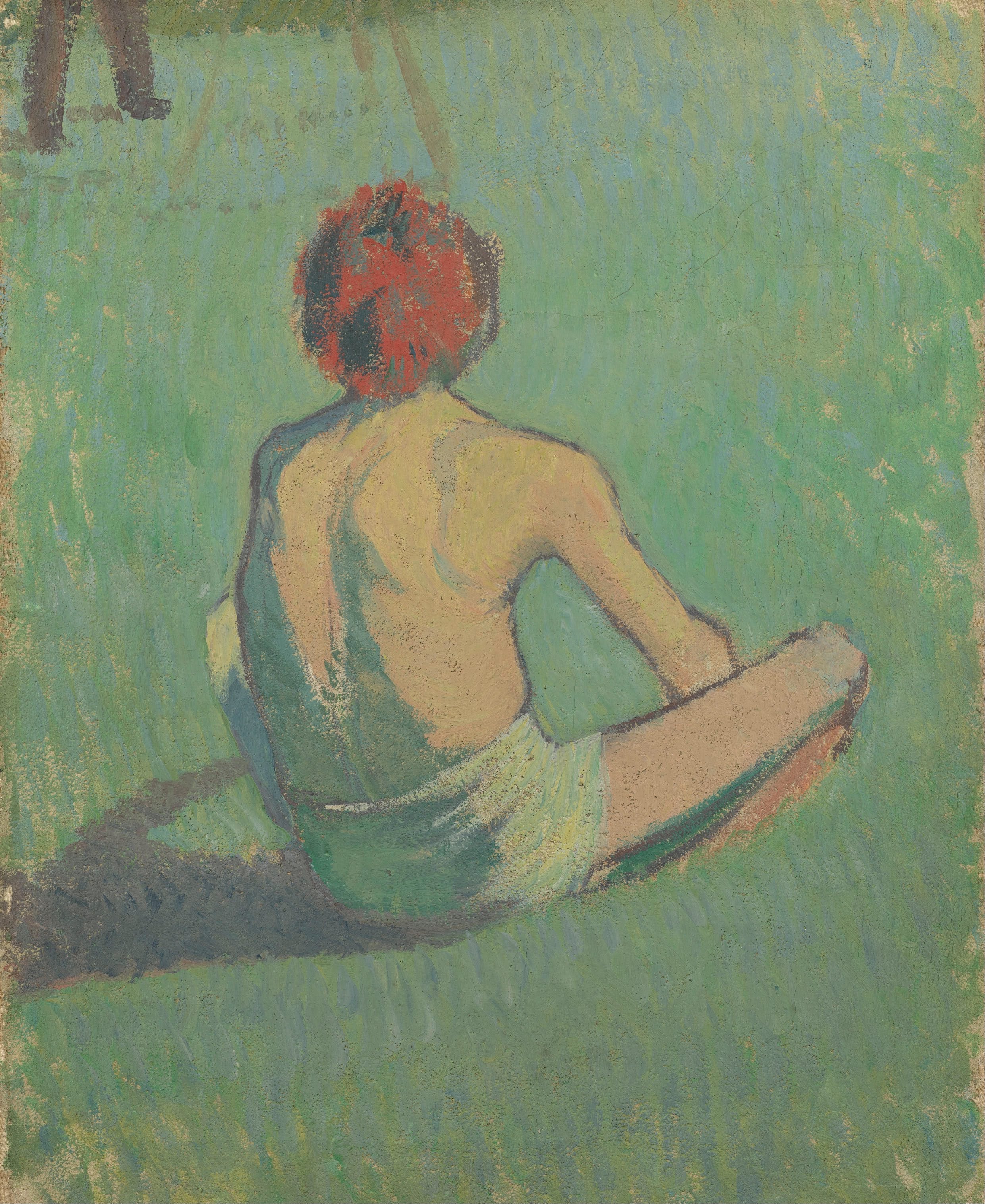 Garçon assis dans l'herbe - Émile Bernard image 1 reproduction réalisée par Alpha Reproduction