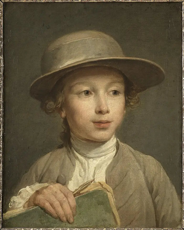 Garçon avec un cahier de dessin - Nicolas-Bernard Lépicié