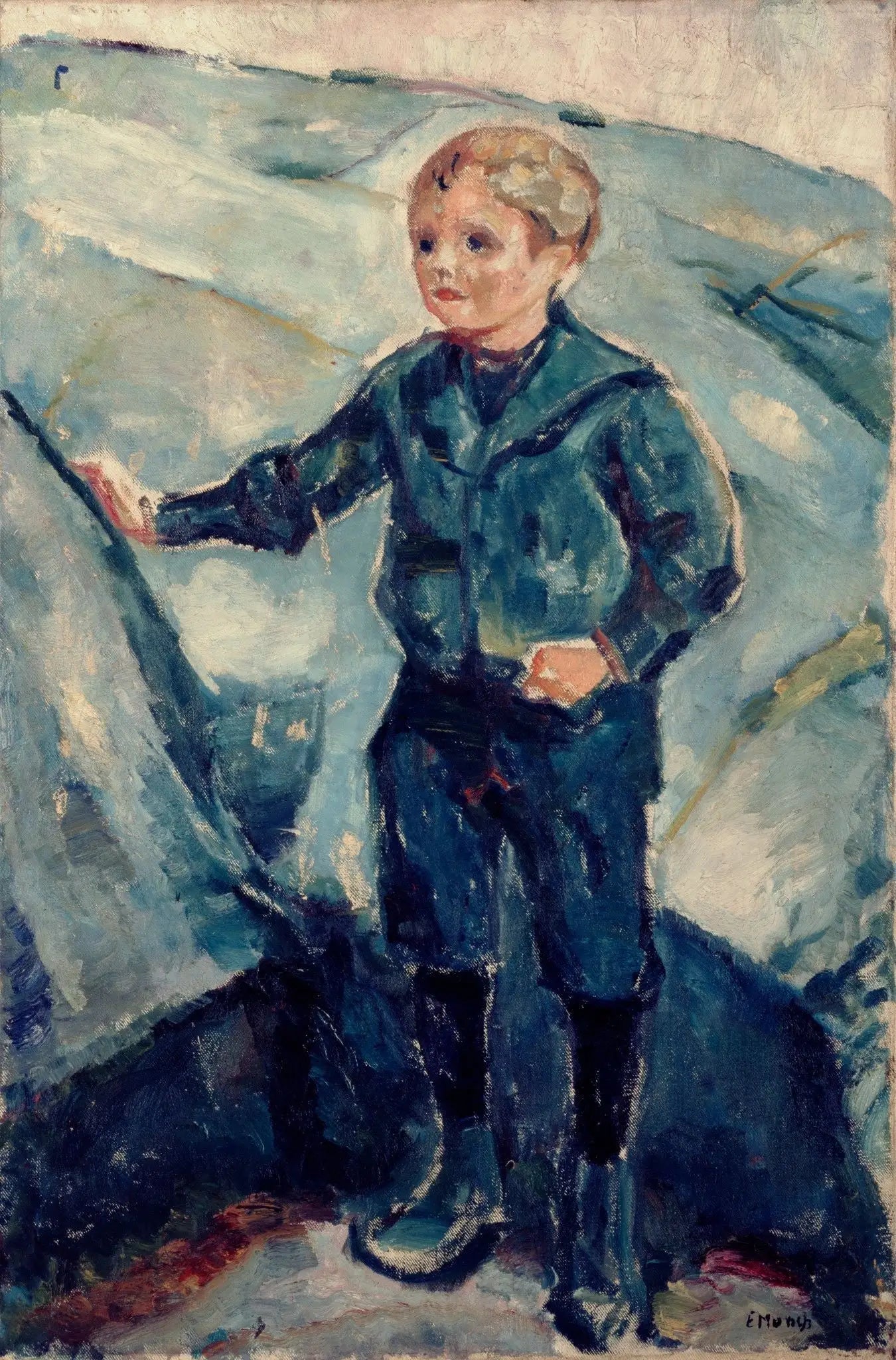 Reproduction du tableau « Garçon dans un paysage rocheux - Edvard Munch » par Alpha Reproduction en peinture à l’huile