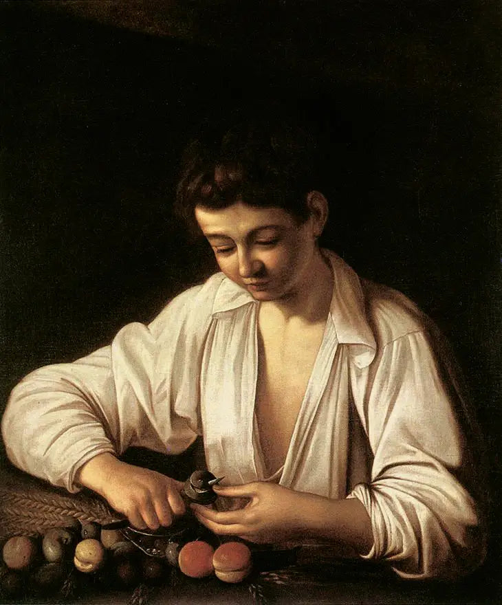 Garçon épluchant des poires - Le Caravage