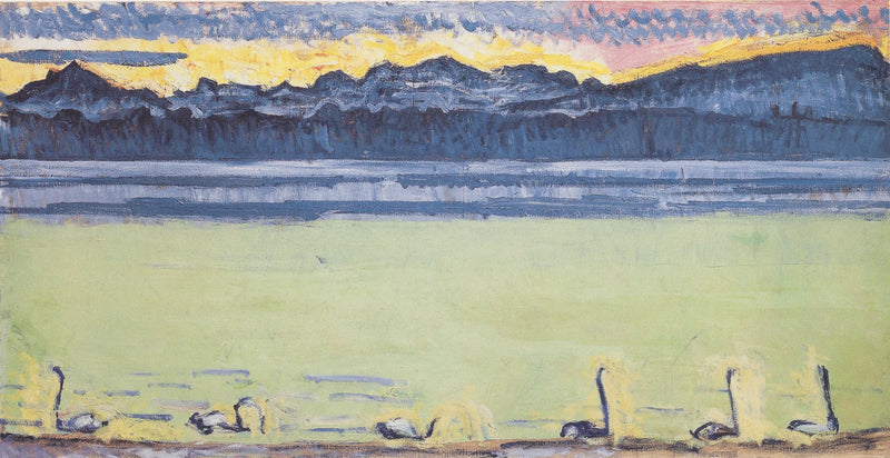 Genfersee mit Mont-Blanc in der Morgendämmerung - Ferdinand Hodler