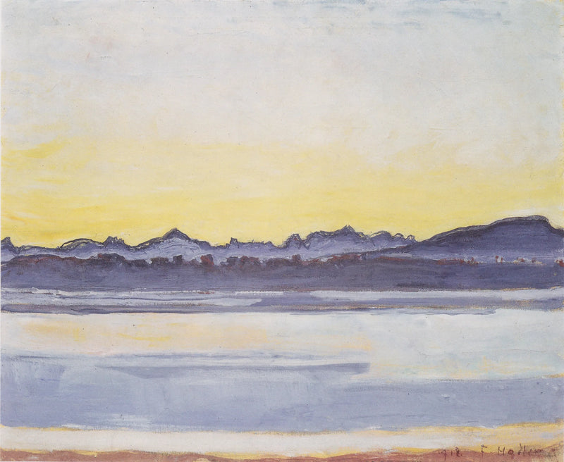 Genfersee mit Mont-Blanc vor Sonnenaufgang - Ferdinand Hodler