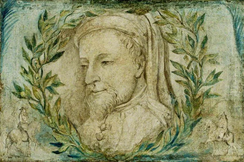 Geoffrey Chaucer (vers 1343-1400) - William Blake image 1 copie peinte à la main à l’huile