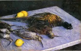 Gibier à plumes et citrons - Gustave Caillebotte