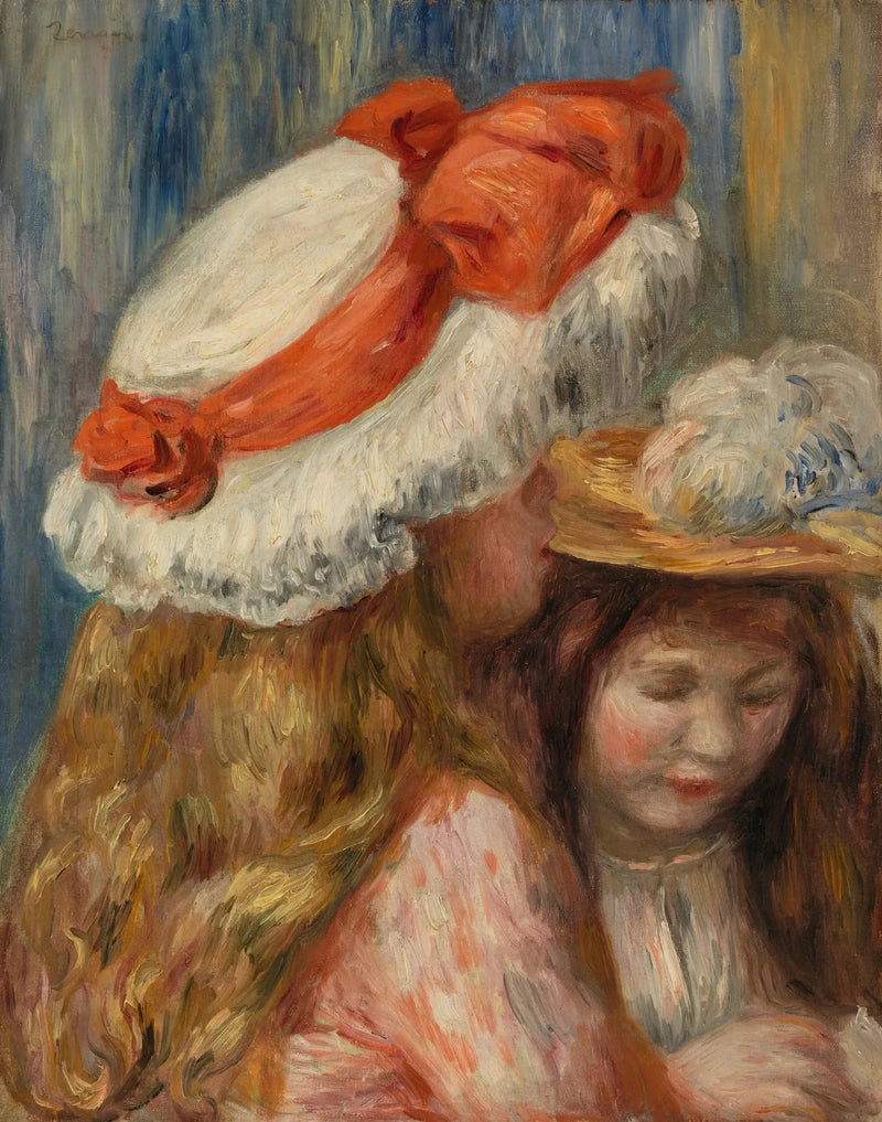 Girls with Hats (Jeunes filles aux chapeaux) - Pierre-Auguste Renoir