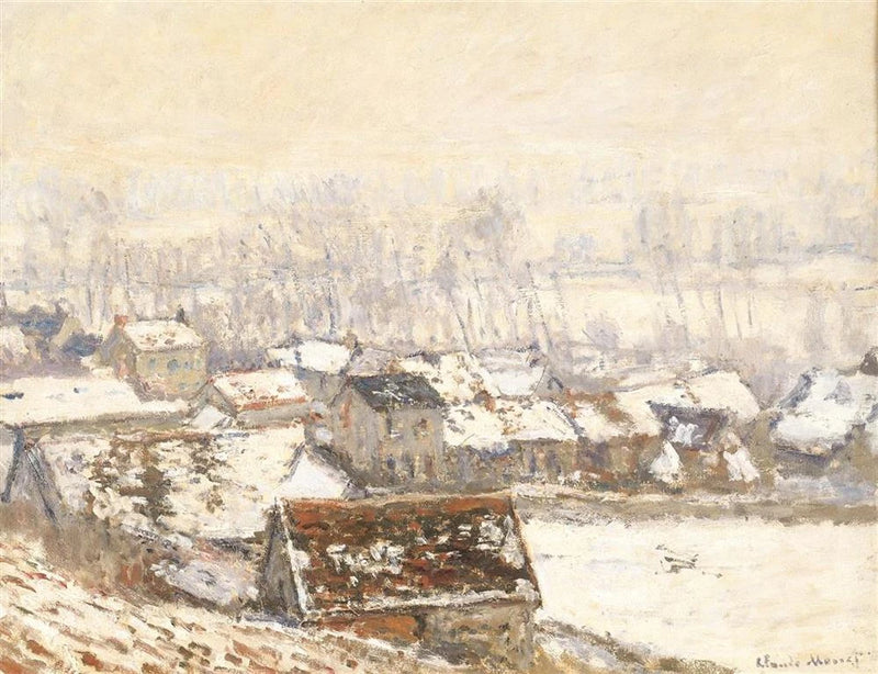 Le Village de Giverny sous la neige W1055 – Claude Monet
