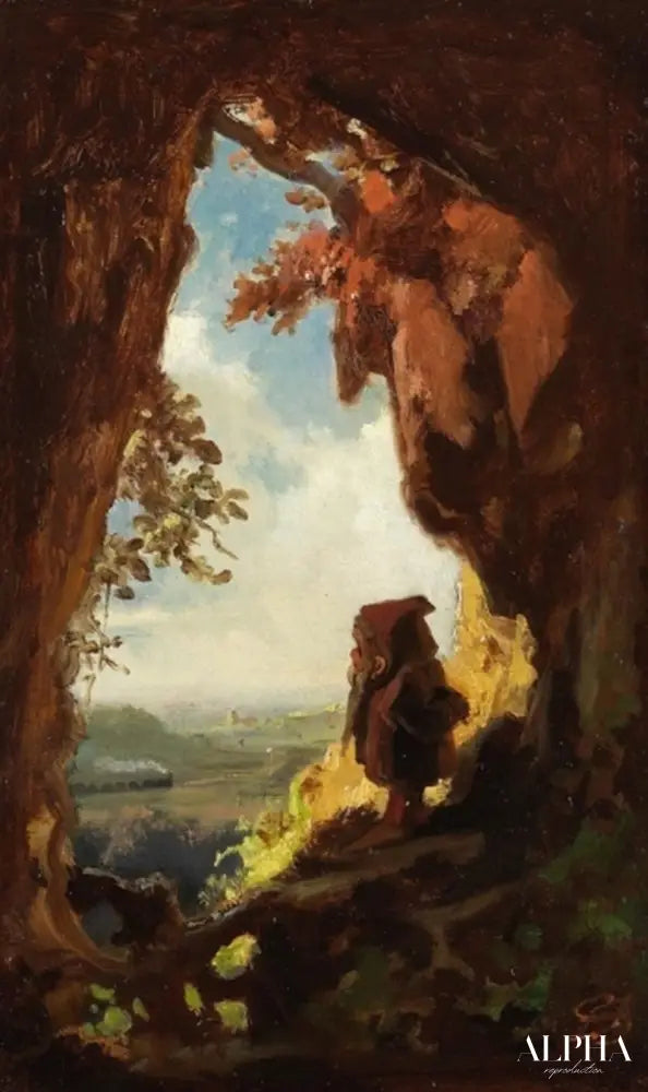 Gnome regardant le train - Carl Spitzweg - Reproductions de tableaux et peintures haut de gamme