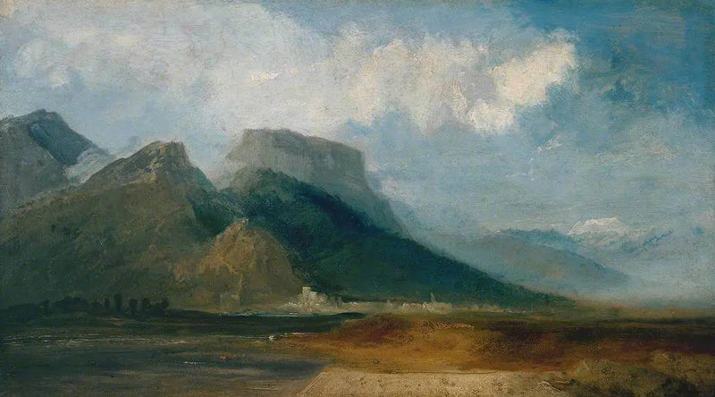 Grenoble Seen from the River Drac with Mont Blanc in the Distance - J. M. W. Turner