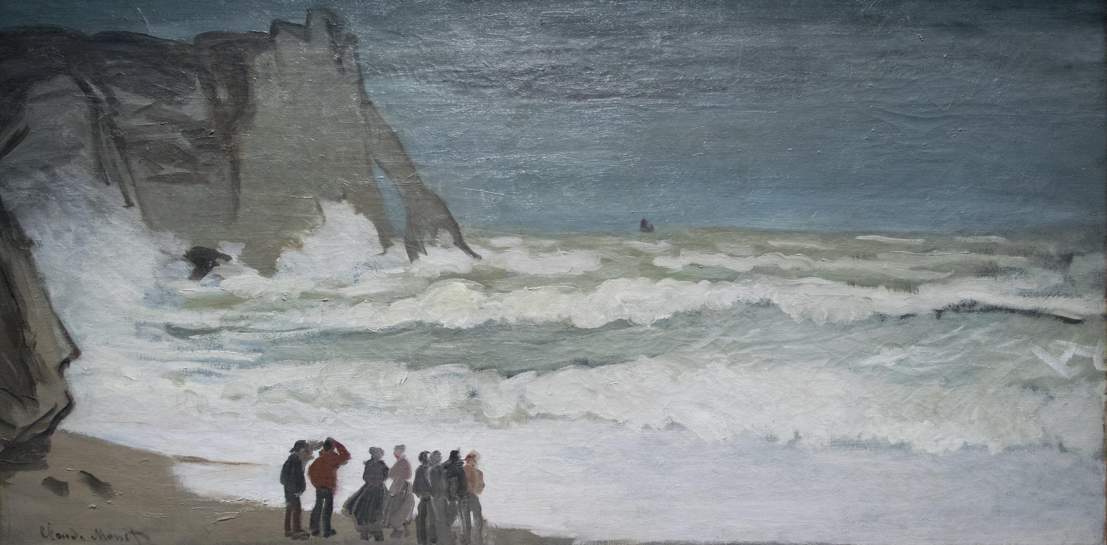 Reproduction du tableau « Grosse mer à Étretat - Claude Monet » par Alpha Reproduction en peinture à l’huile