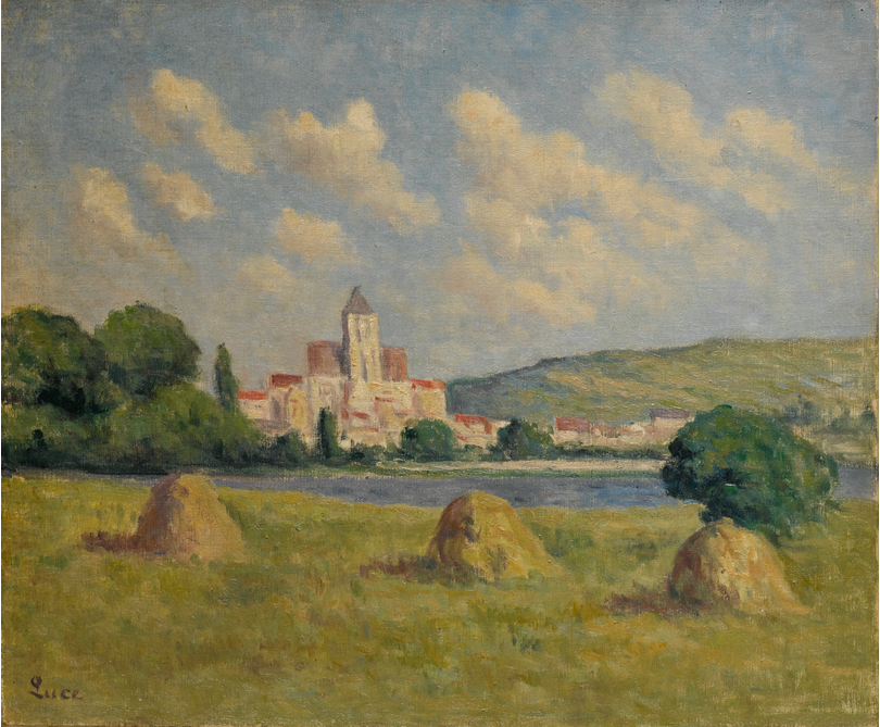 Guernes, l'église et les champs - Maximilien Luce