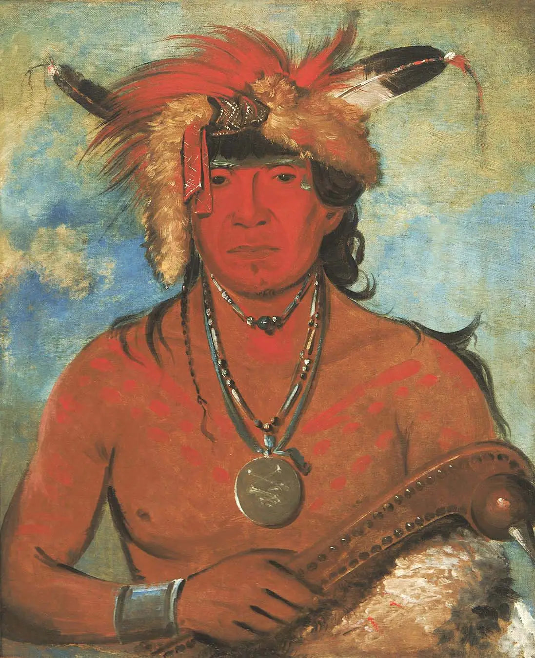 Háh-je-day-ah’-shee Rencontre avec les oiseaux un brave - George Catlin - Alpha Reproduction