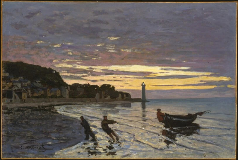 Halage d’un bateau à Honfleur W37 – Claude Monet