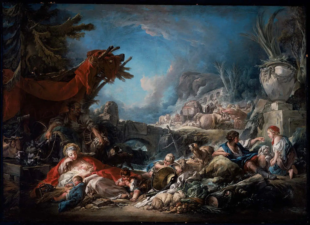 Halte à la source - François Boucher image 1 copie peinte à la main à l’huile