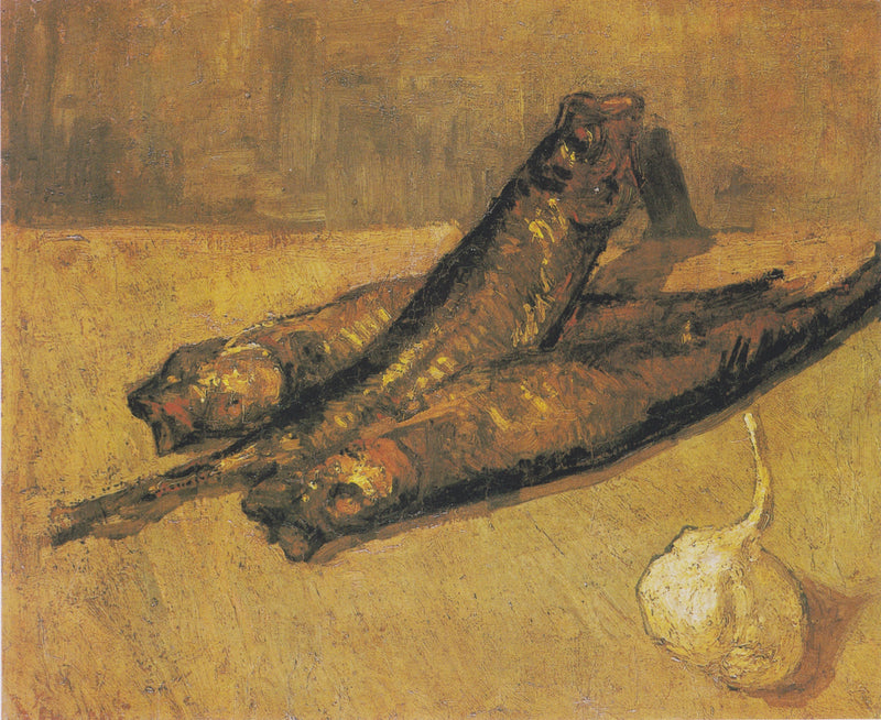 Nature morte aux harengs saurs et à l’ail, F283b – Van Gogh