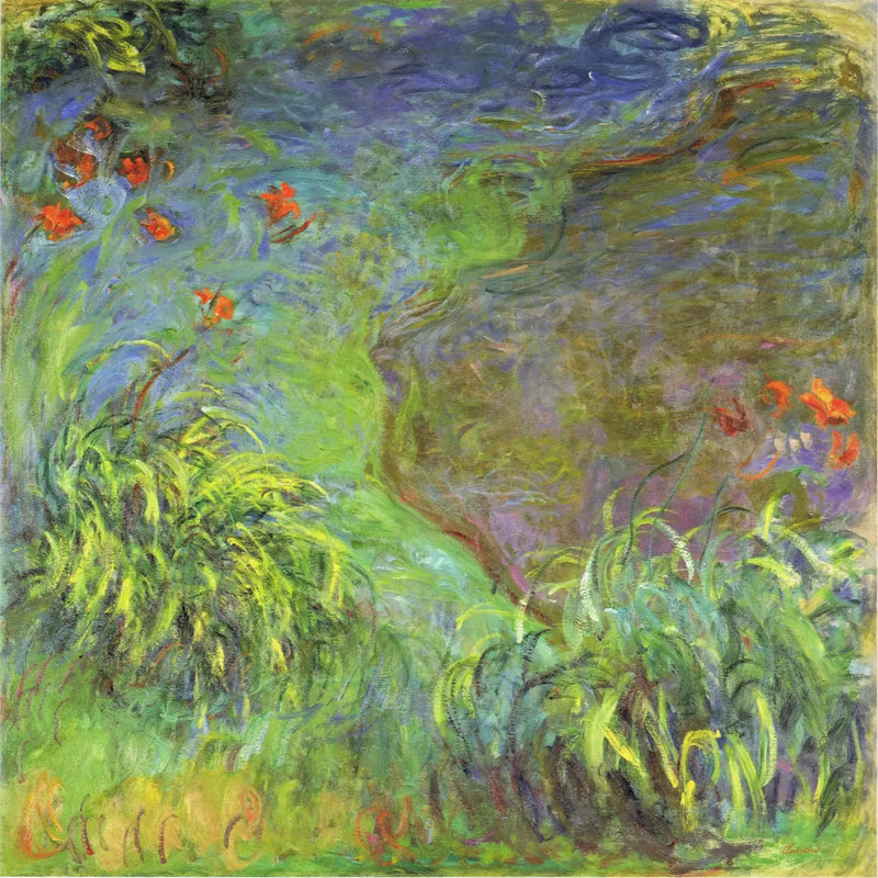 Hémérocalles au bord de l’eau - Claude Monet