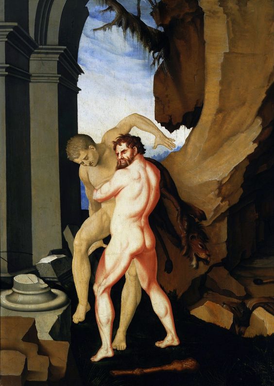 Héraclès et Antée. - Hans Baldung Grien