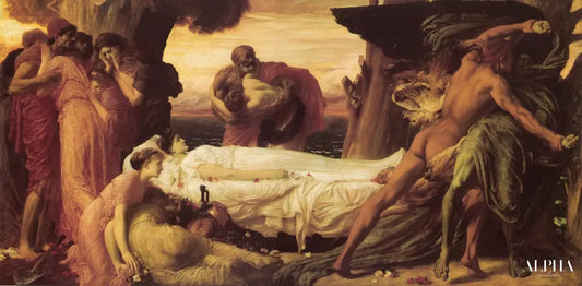 Hercule luttant avec la mort pour le corps d’Alceste - Frederic Leighton Reproductions de tableaux à la peinture à