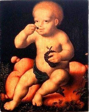 Het Christuskind, druiven etend - Joos van Cleve
