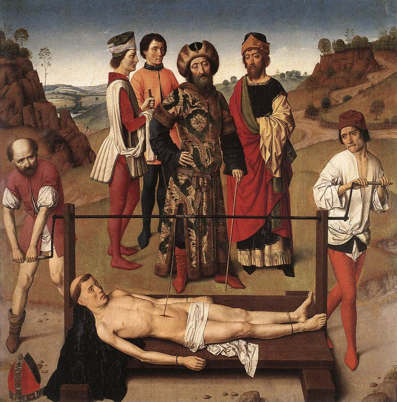 Het martelaarschap van de heilige Erasmus (middenpaneel) - Dirk Bouts