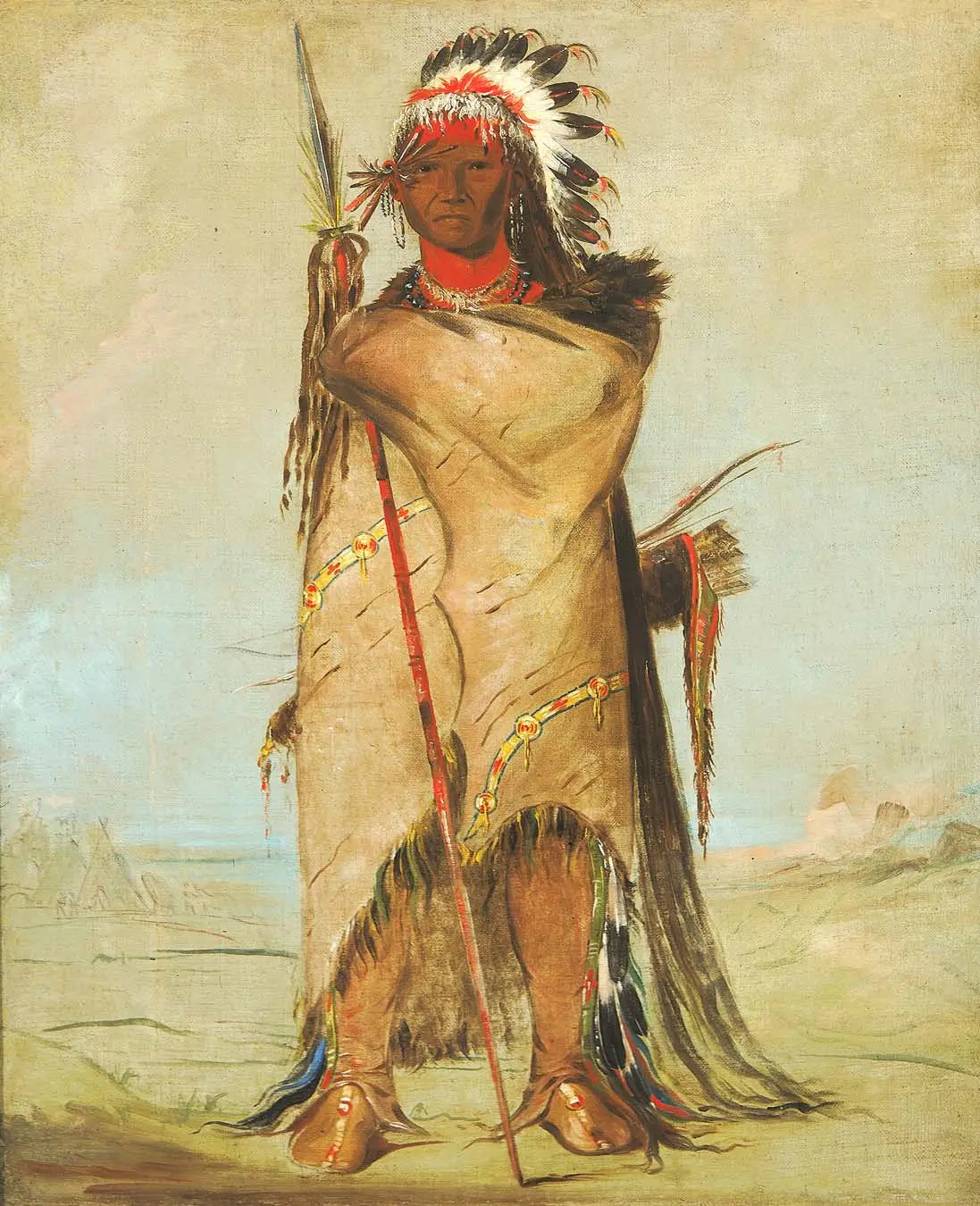 Hó-ra-tó-a un Brave - George Catlin - Alpha Reproduction