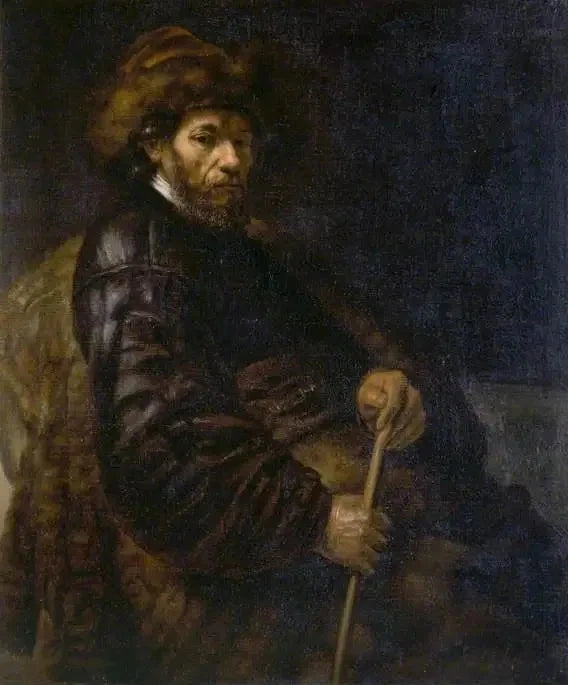 Homme assis avec un bâton – suiveur de Rembrandt